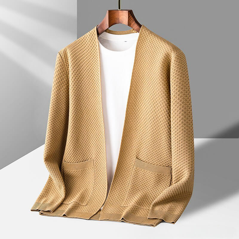 James™ - Comfortable Honeycomb Knit Cardigan