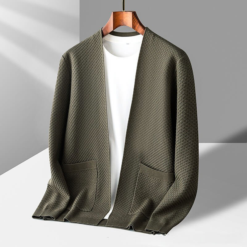James™ - Comfortable Honeycomb Knit Cardigan