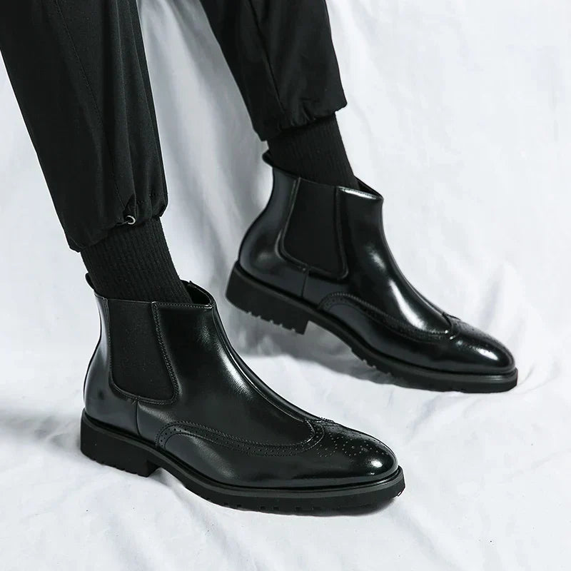Dwight | Faux Leather Chelsea Boots