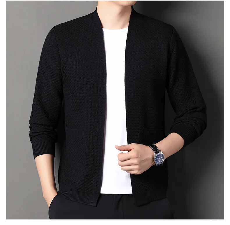 James™ - Comfortable Honeycomb Knit Cardigan