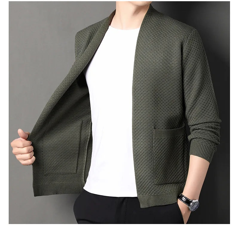 James™ - Comfortable Honeycomb Knit Cardigan