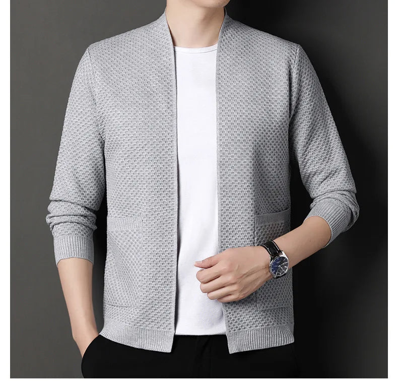 James™ - Comfortable Honeycomb Knit Cardigan