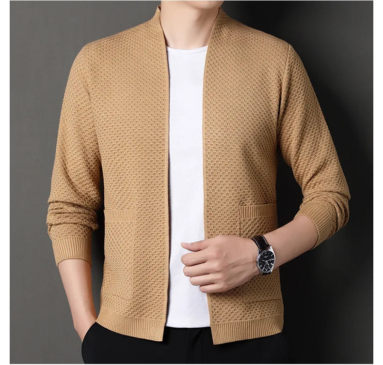 James™ - Comfortable Honeycomb Knit Cardigan