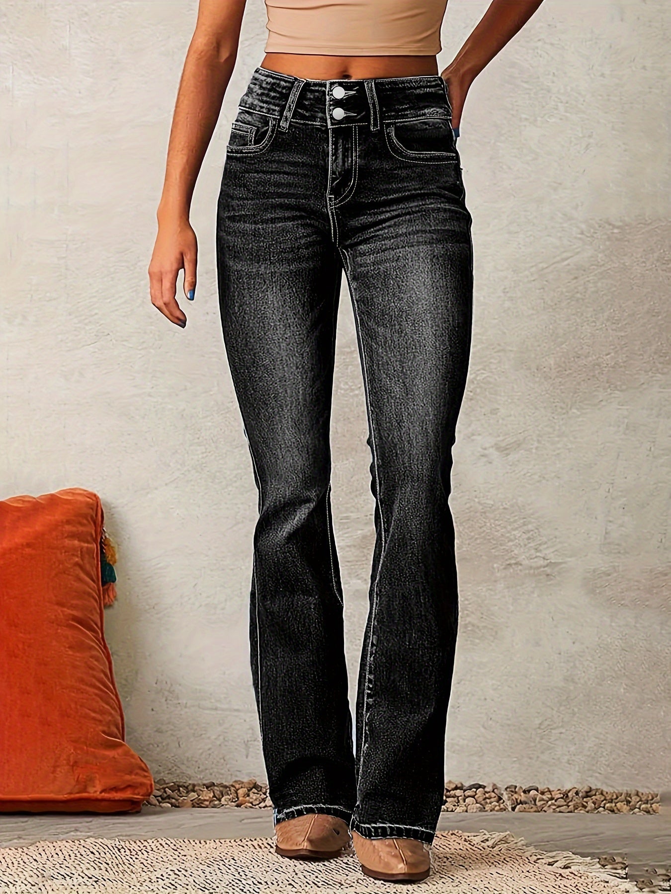 Eva | High‑Waisted Flared Jeans