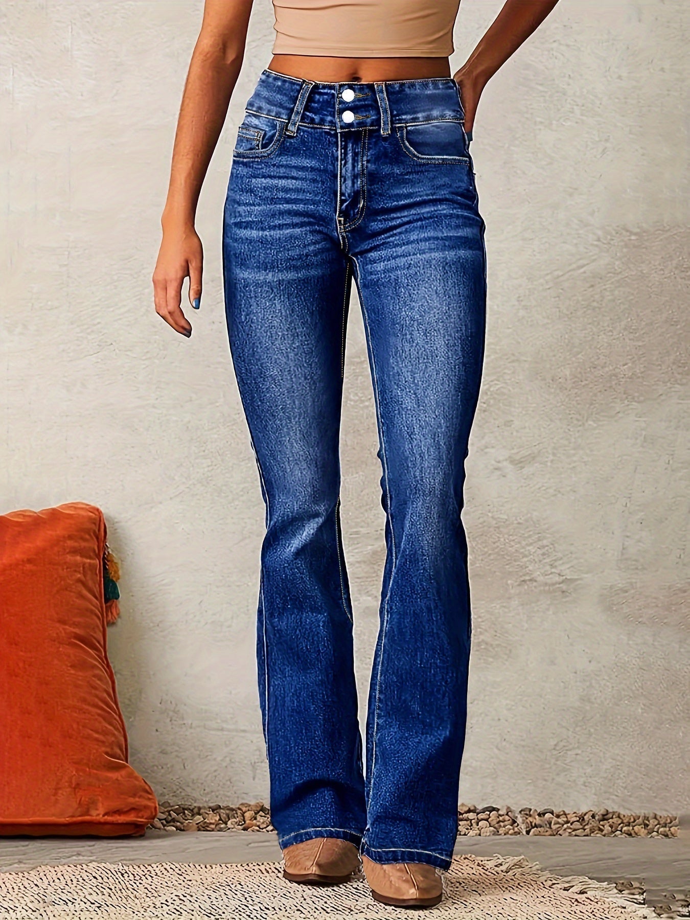 Eva | High‑Waisted Flared Jeans
